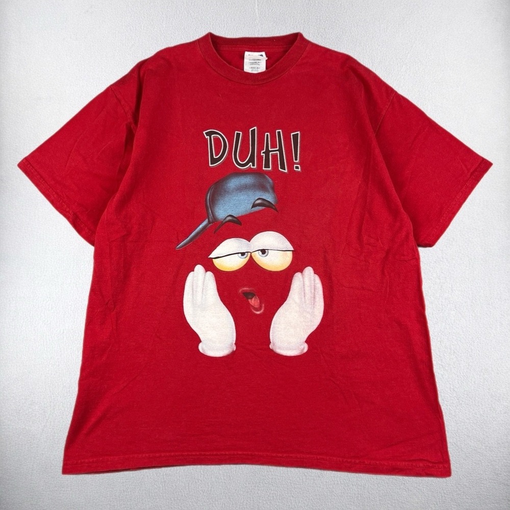 Vintage TNT Graphic T Shirt Mens XL Red Duh Character Style Streetwear Y2K 90s